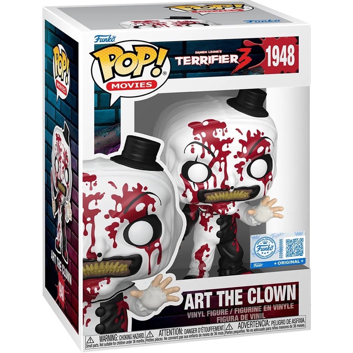 Terrifier 3 Art the Clown Bloody Funko Pop! Vinyl Figure #1948 - Entertainment Earth Exclusive