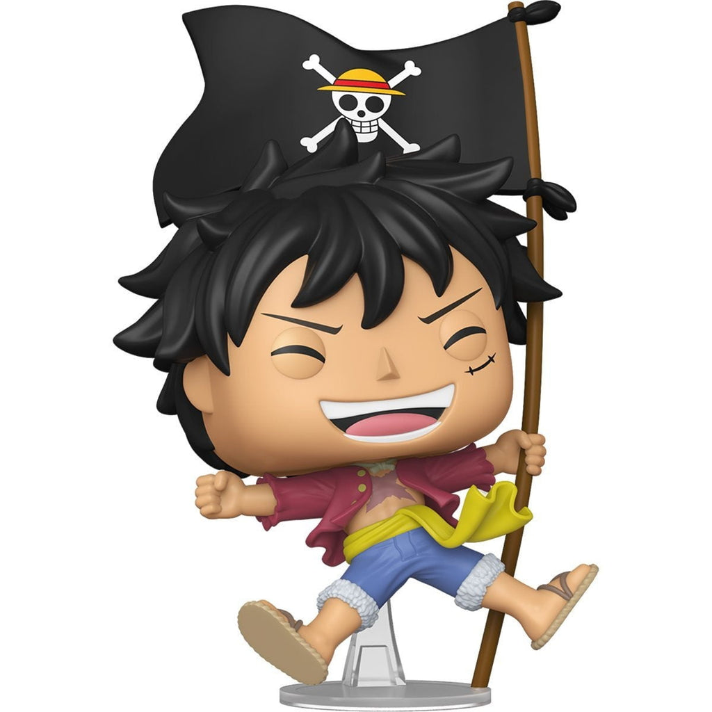 Funko Pop Vinyl Figure One Piece Monkey D Luffy with Flag 2214 Entertainment Earth Exclusive